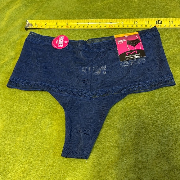 NWT Maidenform All Over Lace Thong Panty Dmeslt Blue Womens 5/S - Picture 1 of 5
